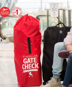 J.L. Childress Gate Check Bag for Single Umbrella Strollers, Durable and Lightweight, Water-Resistant, Drawstring Closure with Adjustable Lock, Webbing Handle, Includes Stretch Zipper Pouch, Red Umbrella Strollers Red 10 81iPRy7p3cL