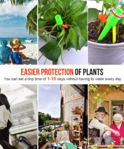 ?2019 New? Self Watering Spikes?Universal Plant Watering Devices? Plant Spikes System Suitable for All Bottle Mouths with mounting Bracket Automatic Vacation Drip Watering Bulbs Globes Stakes System 12 81jMkmnwBPL