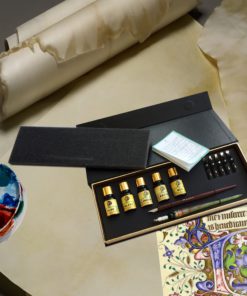 Daveliou Calligraphy Pen Set - 19 Piece Kit & Case - Wood and Free Glass Dipping Pens - 12 Nibs & 5 Ink - for Kids Adults Beginners or Professional 13 81jivEp5oFL