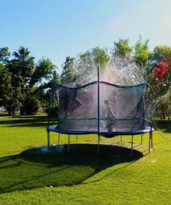 Trampoline Waterpark - Kids Fun Summer Outdoor Water Game Sprinkler - Toys for Boys Girls and Adults - Accessories Included - Toy Attaches on Safety Net Enclosure - Made in The USA 8 81n4kEy2beL