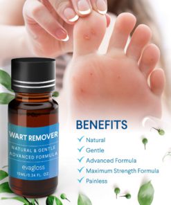 Evagloss Wart Remover Liquid - Maximum Strength- Painlessly Removes Common and Plantar Warts- BONUS Cotton Swabs 12 81u4QhwzKgL