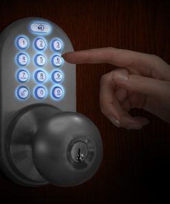 MiLocks DKK-02SN Indoor Electronic Touchpad Keyless Entry Door Lock, Satin Nickel 1 Pack 9 81vYnWizE6L