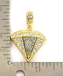 Mens Gold Tone Small D-shape Cz Pendant Hip-hop 30" 3mm Cuban Chain 12 81w9XHZwD3L