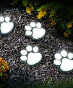 Alternative view of IdeaWorks JB7356 Solar Paw Print Lights (Set of 4), Black