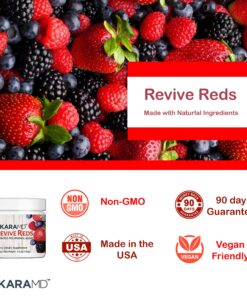 KaraMD Revive Reds | Doctor Formulated Concentrated Polyphenol Energy Blend | 100% Natural Non-GMO Superfood Powder Supplement | Vital Reds, Antioxidants, Digestive Enzymes - 30 Serving jar w/scoop 9 91BqJckK4XL