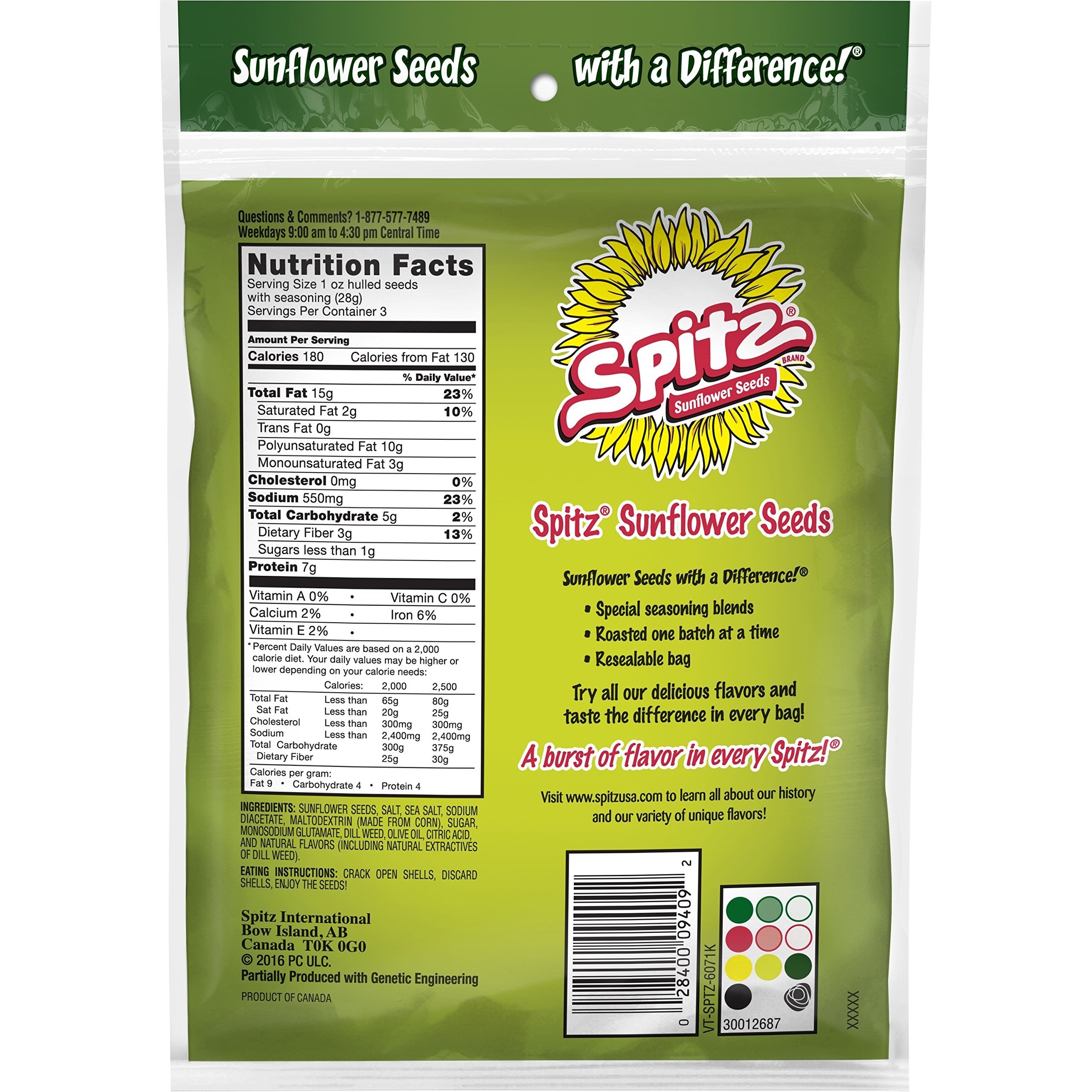 Spitz Dill Pickle Flavored Sunflower Seeds, 6 oz Bag (Pack of 12) - $32.95