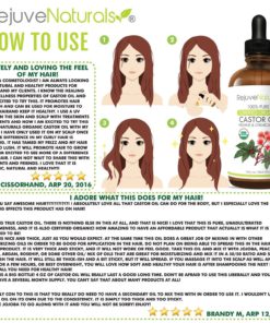 Organic Castor Oil - Boost Hair Growth for Hair, Eyelashes & Eyebrows. USDA Certified Organic, 100% Pure, Cold Pressed, Hexane Free. Eyelash Growth Serum & Brow Treatment with Applicator Kit 15 91INUfIheAL