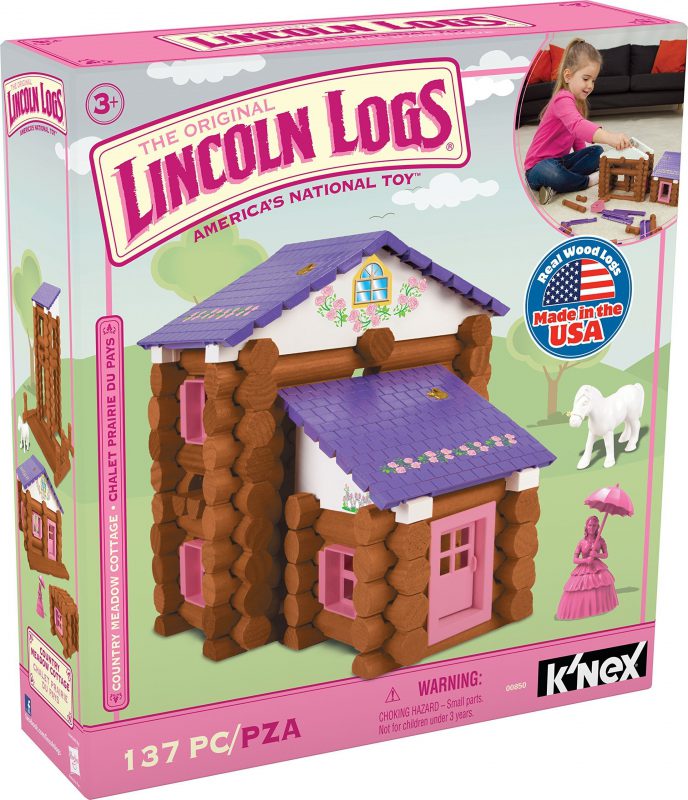 LINCOLN LOGS – Country Meadow Cottage – 137 Pieces – Ages 3+ Preschool Education Toy