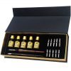 Daveliou Calligraphy Pen Set - 19 Piece Kit & Case - Wood and Free Glass Dipping Pens - 12 Nibs & 5 Ink - for Kids Adults Beginners or Professional