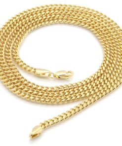 Alternative view of Mens Gold Tone Small D-shape Cz Pendant Hip-hop 30" 3mm Cuban Chain