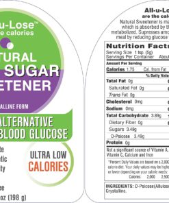 Crystalline All-u-Lose, Natural Rare Sugar, Non-GMO Allulose -, 7 oz. - $18.95