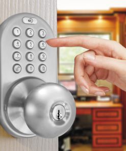 Alternative view of MiLocks DKK-02SN Indoor Electronic Touchpad Keyless Entry Door Lock, Satin Nickel 1 Pack