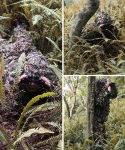 OUTERDO Camo Suits Ghillie Suits 3D Leaves Woodland Camouflage Clothing Army Sniper Military Clothes and Pants for Jungle Hunting, Shooting, Airsoft, Wildlife Photography, Halloween Type 1 13 91hIiDaIKRL