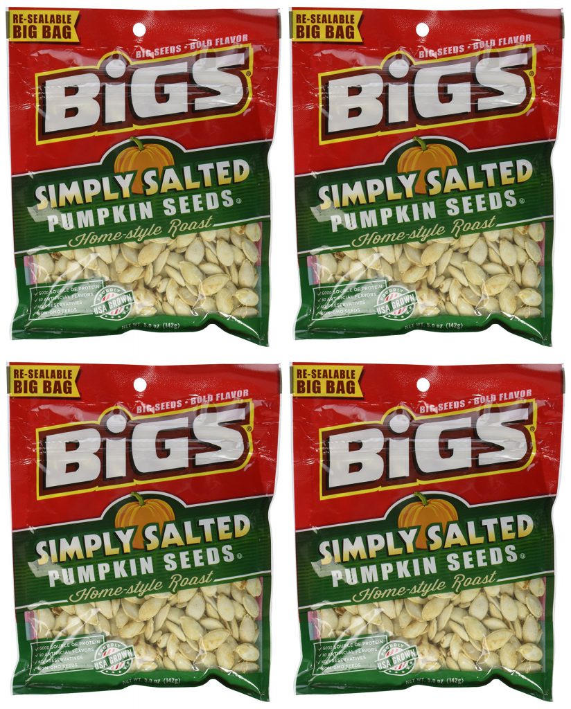 Bigs, Pumpkin Seeds, HomeStyle Roast, Simply Salted 5 OZ (Pack Of 4