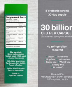 Alternative view of Probiotics for Women & Men On The Go – Flora Pro-Health: High Strength Probiotic Supplement – 30 Billion CFU Per Capsule – Sugar, Soy, Dairy & Gluten Free – Vegan – with Acidophilus – 30-Day Supply 30 Capsules
