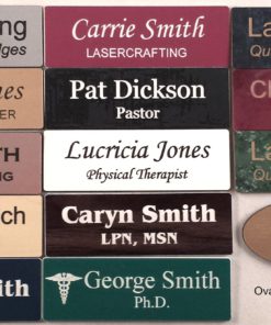 Business Name Tag/ID Badge Custom Engraved, Magnet, Pin, Screws or Tape - Size Choices 5 91lJMOegMCL