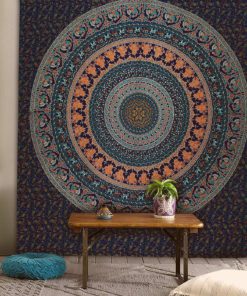 Alternative view of Popular Handicrafts Tapestry Wall hangings Hippie Mandala Bohemian Psychedelic Indian Bedspread Magical Thinking Tapestry 84x90 Inches,(215x230cms) Neavy Blue Full (215cmsx230cms) Neavy Blue Tarquish