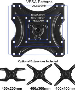 Alternative view of Cheetah Mounts ALAMLB Articulating Arm (20" Extension) TV Wall Mount Bracket for 20-55" TVs up to VESA 400 and 66lbs, Including a Twisted Veins 10' Cable and a 6" 3-axis Magnetic Bubble Level 20-55 Inch