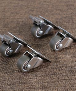 bayite 4 Pack 1" Low Profile Casters Wheels Soft Rubber Swivel Caster with 360 Degree Top Plate 100 lb Total Capacity for Set of 4 (2 with Brakes & 2 Without) Wheel dia. 1 inch- screws included 17 A12TaMTkDJL