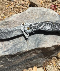 Alternative view of Dragon Sculptured Masters Collection Spring Assist Folding Knife (MC-A014SW) It Is the Coolest Folding Knife You'll Ever See! Makes a Great Gift! (Stonewashed)