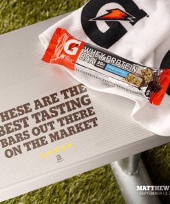 Gatorade Whey Protein Bars, Cookies & Cr me, 2.8 oz bars (Pack of 12, 20g of protein per bar) Cookies ?n Cr me? 18 A1QQYvb7OkL