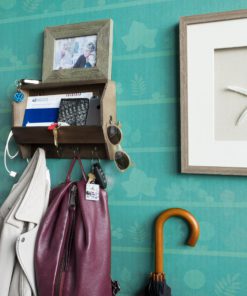 Alternative view of Wallniture Entryway D cor Mail Holder Shelf Coat Rack with 8 Hooks Wood Walnut 12 Inches Long