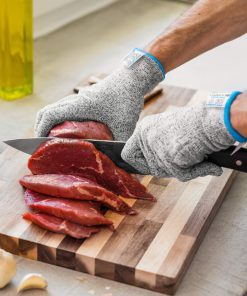 Stark Safe Cut Resistant Gloves (1 Pair) Food Grade Level 5 Protection, Safety Cutting Gloves for Kitchen, Mandolin Slicing, Fish Fillet, Oyster Shucking, Meat Cutting and Wood Carving - Medium 12 A1wJr1U5K0L