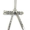 Silver Practice Balisong Knife with Open Blade