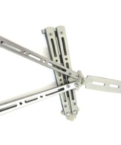 Alternative view of Deluxe Silver Metal Practice Balisong Butterfly Knife