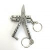 Silver Mini Balisong Keychain knife