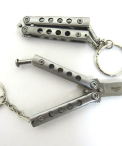 Alternative view of Silver Mini Balisong Keychain knife