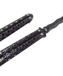 Alternative view of Icetek Sports Wavy Blade Metal Steel Practice Balisong Butterfly Knife Trainer