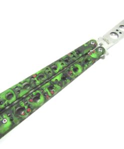 Green Skull 8.5" Practice Balisong Butterfly Trainer with No Offensive Blade 5 IMG 0690