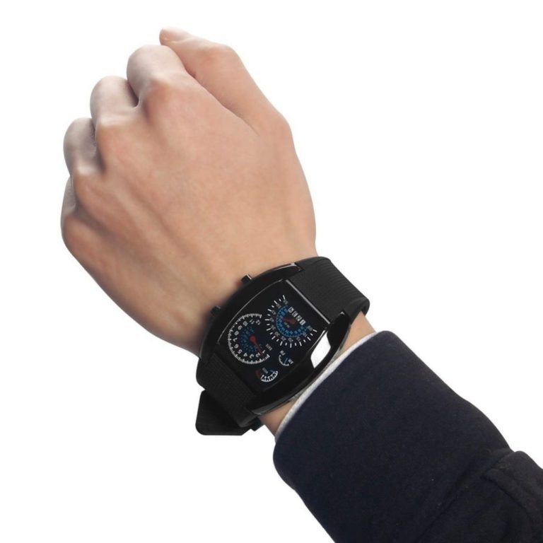 Hiwatch Tm Digital Led Watches Cool Car Meter Dial Unisex Blue Flash Dot Matr.. - $15.95