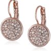 Anne Klein "Flawless" Rose Gold Crystal Pave Drop Earrings - $59.95