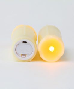 Set Of 8 Assorted Ivory Wax Drip Slim Flameless Candles With Bright Warm Whit.. - $51.95