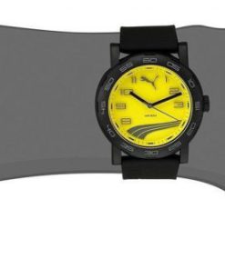 Puma Unisex Pu103201009 Move Ii Analog Display Quartz Black Watch Black Yellow - $33.95