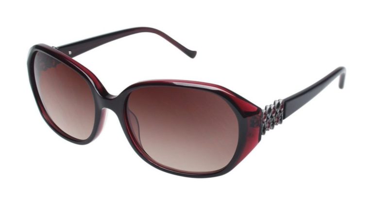 Tura Sunglasses 039 Ladies Black Cherry Plastic 57-15-135 Brown Lenses - $74.95