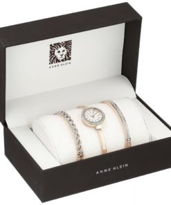 Anne Klein Women's Ak/2046Rgst Swarovski Crystal Accented Rose Gold-Tone Bang.. - $194.95