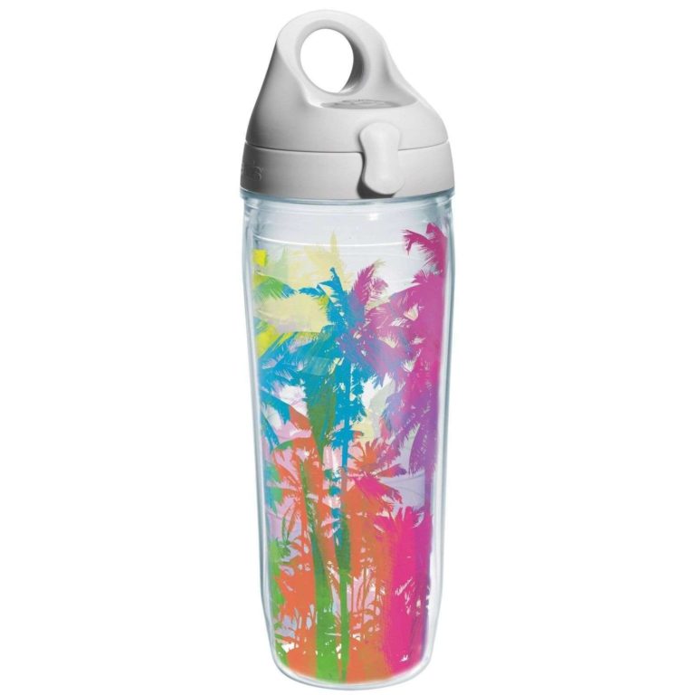 Tervis Palm Tree Wrap And Water Bottle With Grey Lid 24-Ounce Beverage - $24.95