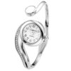 Top Plaza Fashion Women's Bangle Cuff Bracelet Analog Watch - Silver Tone - $22.95