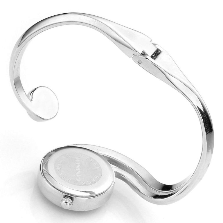 Top Plaza Fashion Women's Bangle Cuff Bracelet Analog Watch - Silver Tone - $12.95