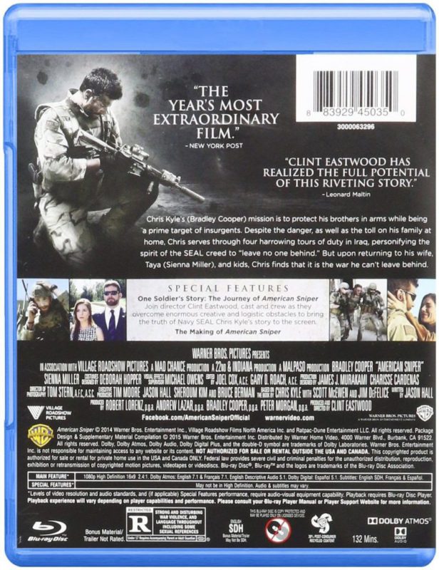 American Sniper (Blu-Ray) - $15.95