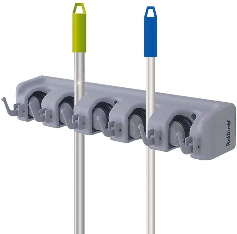 Rockbirds T56 Wall Mounted Mop And Broom Holder Storage Solutions For Broom H.. - $15.95
