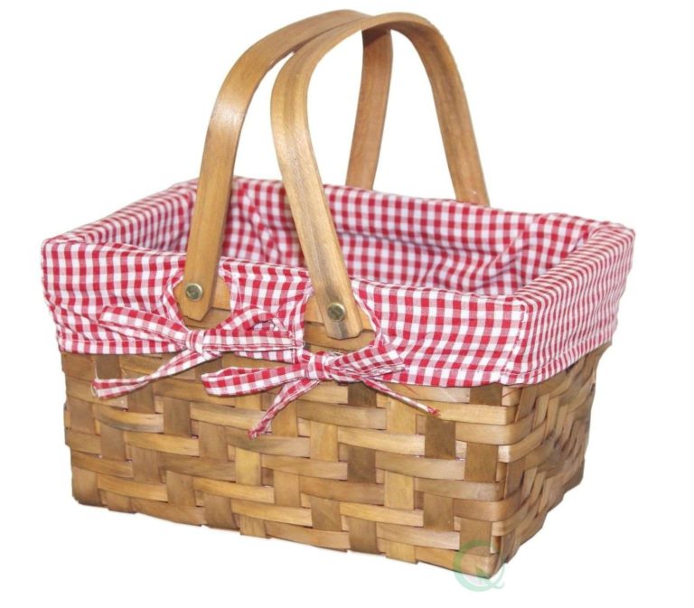 Vintiquewise(Tm) Rectangular Basket Lined With Gingham Lining Small - $18.95