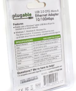 Plugable Usb 2.0 Otg Micro-B To 10/100 Fast Ethernet Adapter For Windows Tabl.. - $18.95