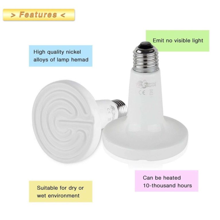 Floureon Ceramic Infrared Bulb Heat Emitter Reptile Lamp 110V 10000 Hours Lon.. - $15.95