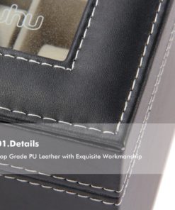 Ohuhu 12-Slot Leather Watch Box / Jewelry Display Storage Organizer Box Beige - $20.95