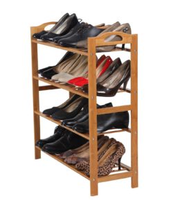 Songmics 100% Natural Bamboo 4-Tier Shoe Rack Entryway Shoe Shelf Storage Org.. - $34.95