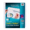Avery Extra-Wide Dividers Ink Jet Printer White 5-Tab 9 X 11 Inches 5 Sets (1.. - $16.95
